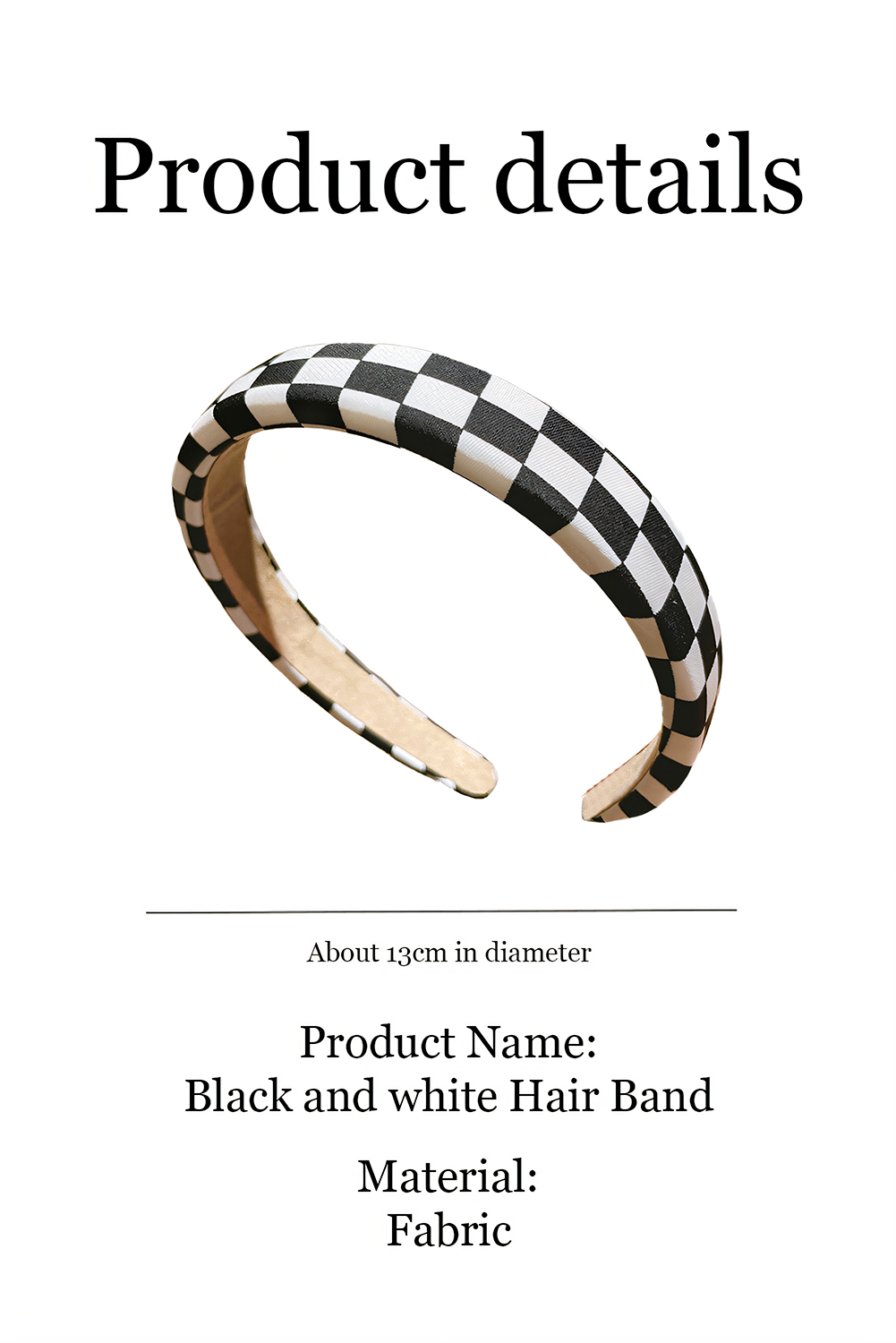 Bandeau large et chic à carreaux