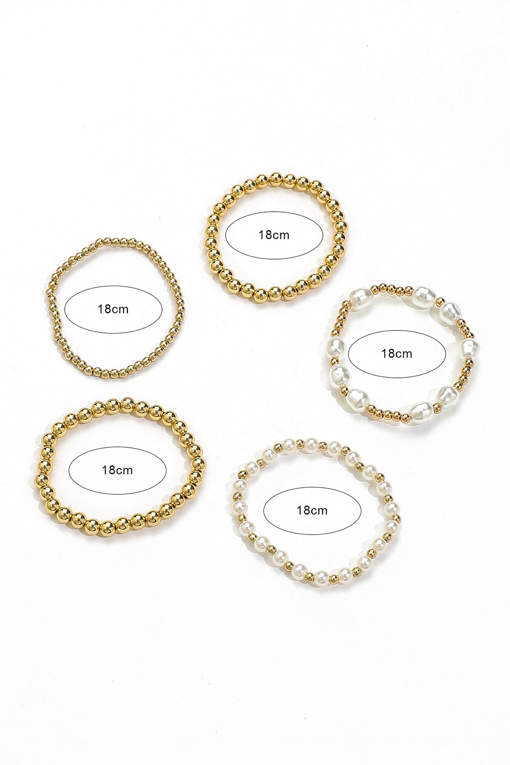 Plated Alloy Pearl Mix Beading Multilayer Bracelet