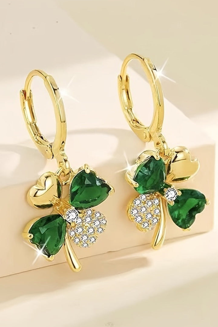 Superbes boucles d'oreilles en forme de trèfle à 4 feuilles de la Saint-Patrick