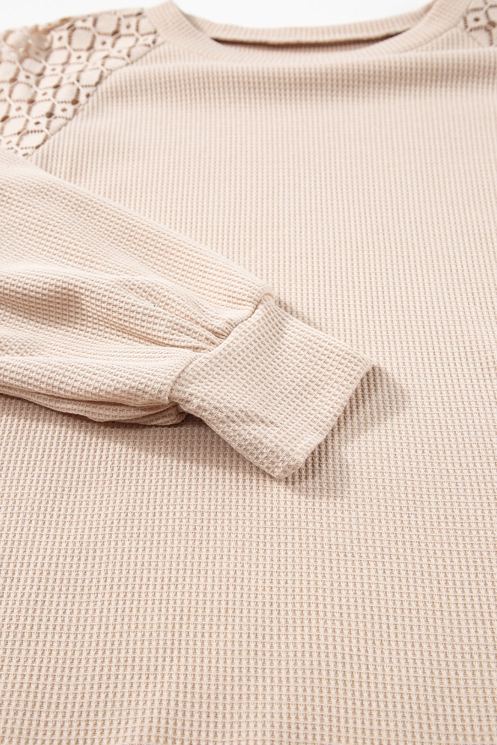 Lace Long Sleeve Textured Pullover