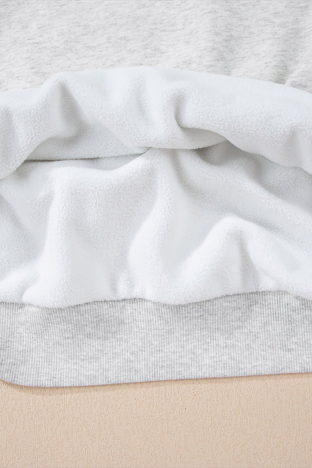 Light Grey Oversize Drop Shoulder Reversible Mock Neck Sweatshirt