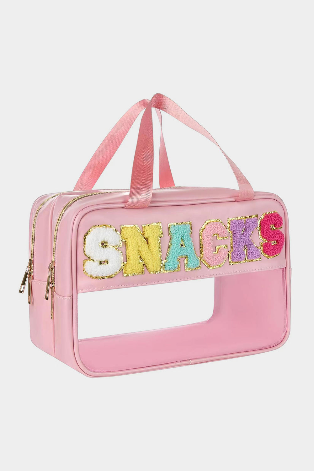 SNACKS Transparente, doppellagige, tragbare PVC-Tasche