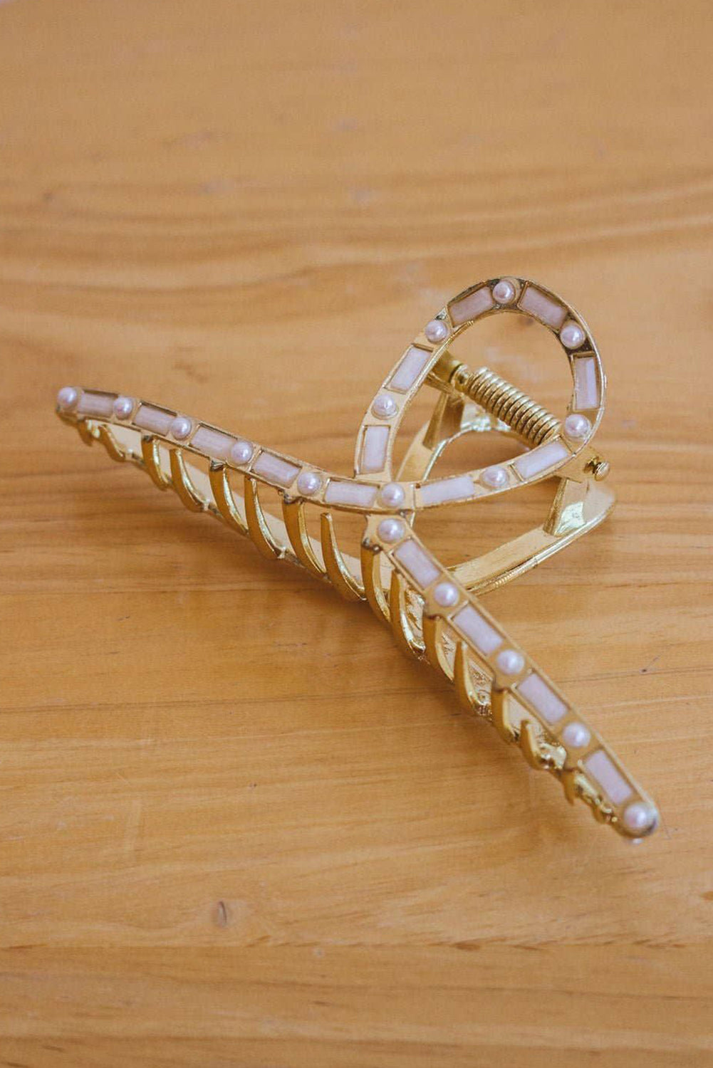 Pearl Stud Large Alloy Hair Claw Clip
