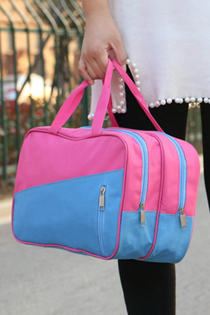 Color Block Multi Zip Pocket Portable Yoga Bag
