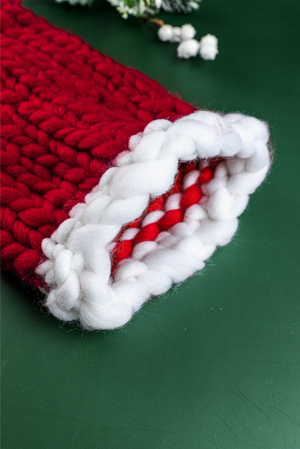 Color Block Pom Pom Decor Chunky Knitted Christmas Hat