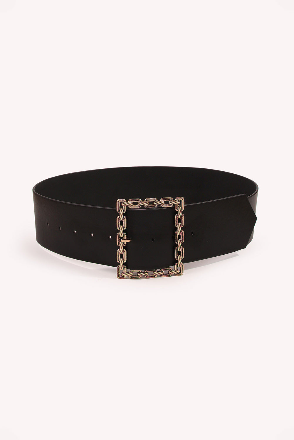 Ceinture en similicuir à boucle carrée
