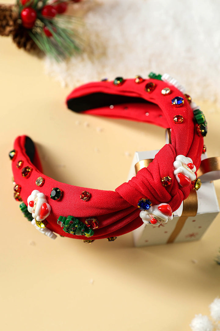 Bandeau noué en strass à motif de Noël