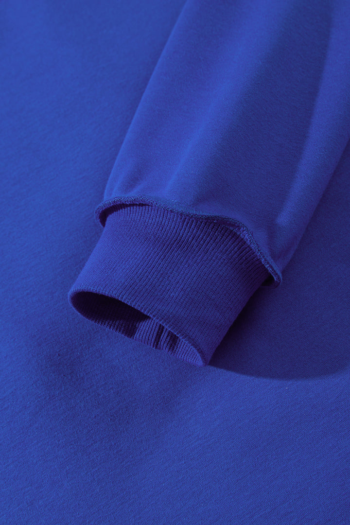 Bluing Oversize Drop Shoulder Reversible Mock Neck Sweatshirt