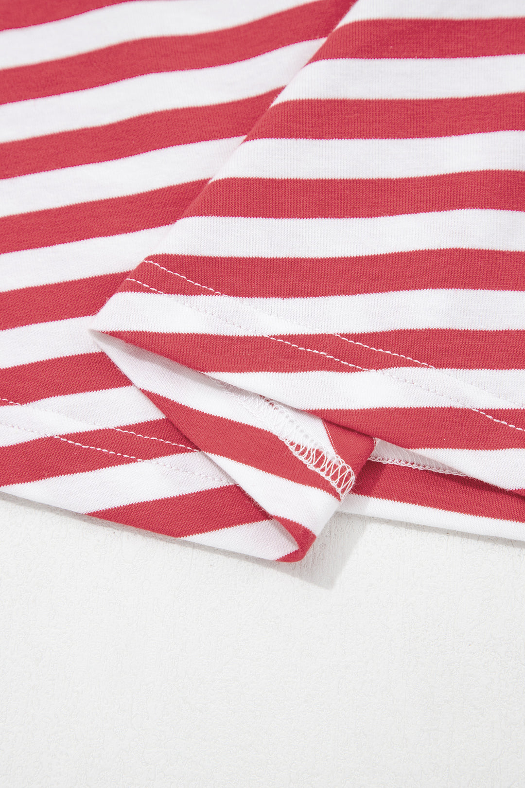 Red Nautical Tie Contrast Trim Round Neck T Shirt Mini Dress
