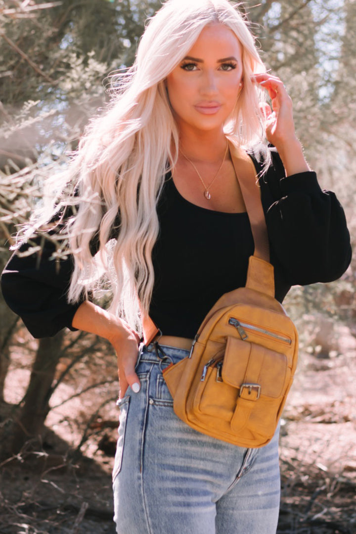 Sac bandoulière vintage multi-poches