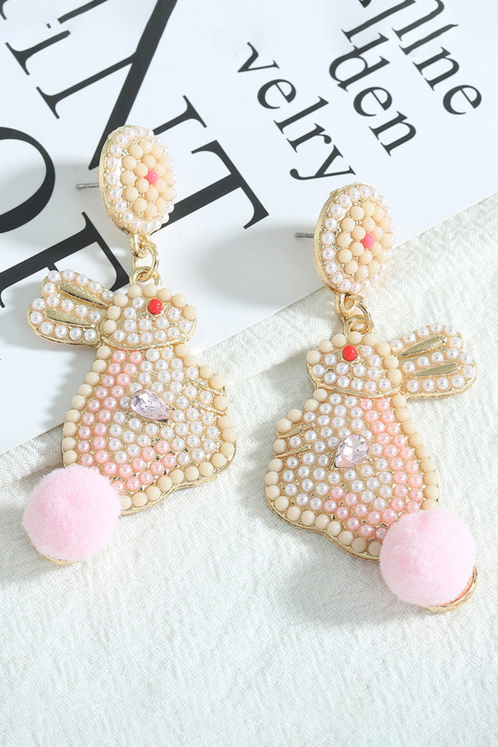 Boucles d'oreilles en perles de lapin de Pâques