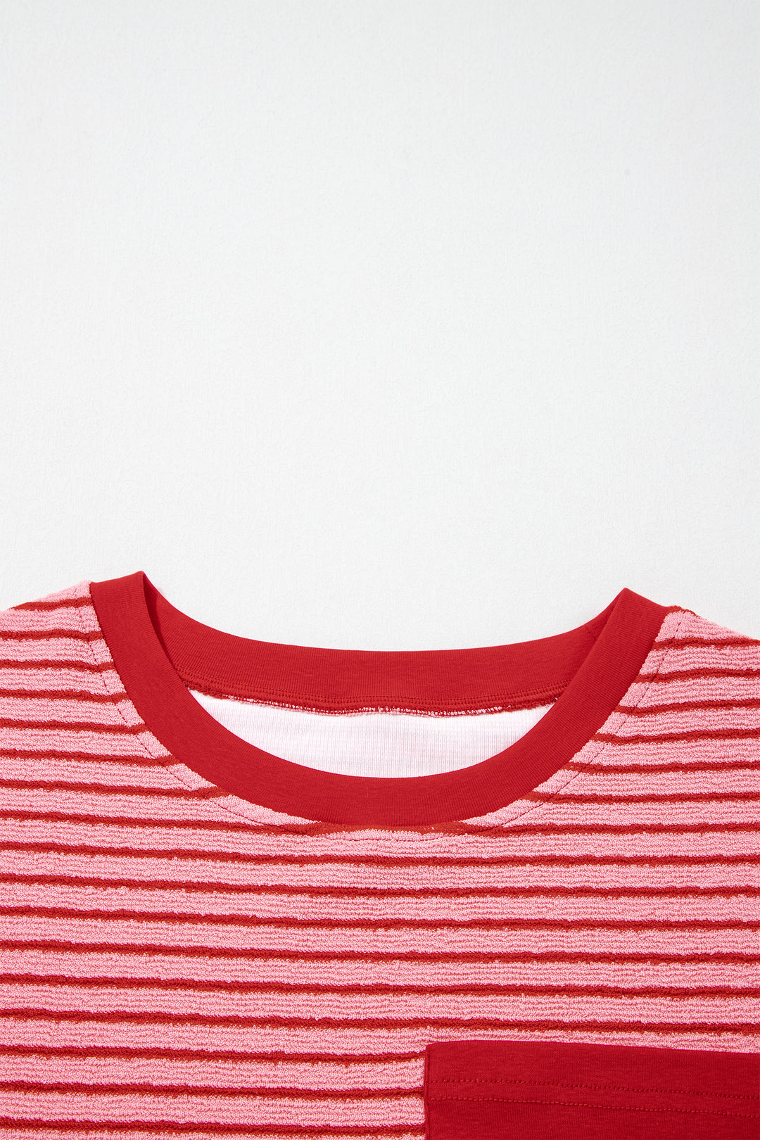 Rose Stripe Crew Neck Tee Drawstring Waist Cropped Pants Set