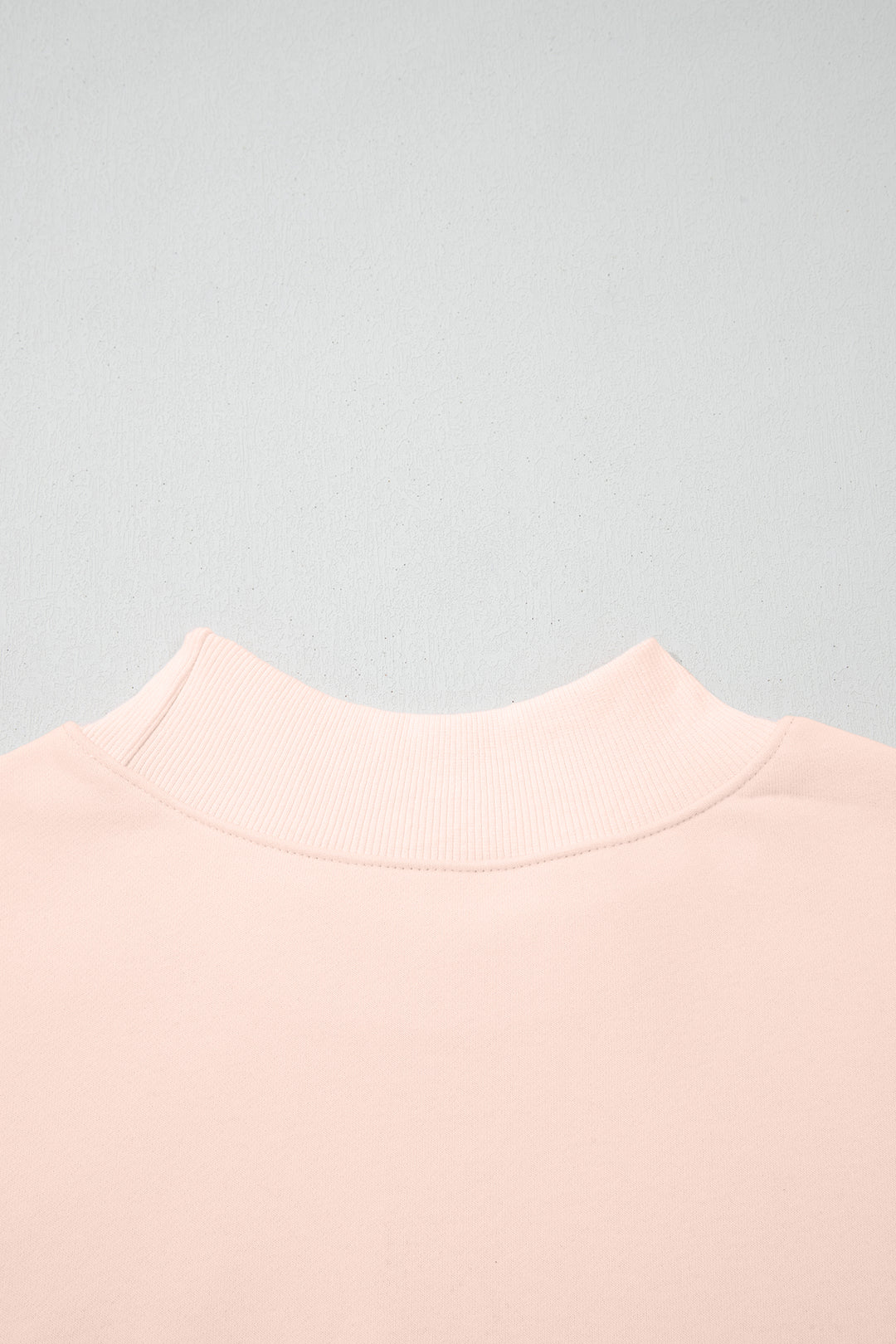 Apricot Pink Oversize Mock Neck Sweatshirt