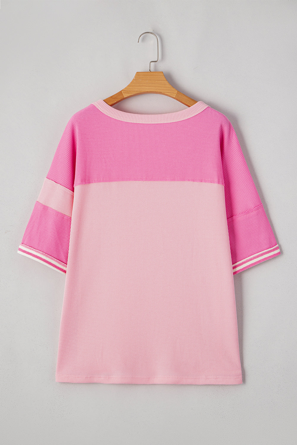 Color Block Patchwork Loose Half Sleeve T Shirt