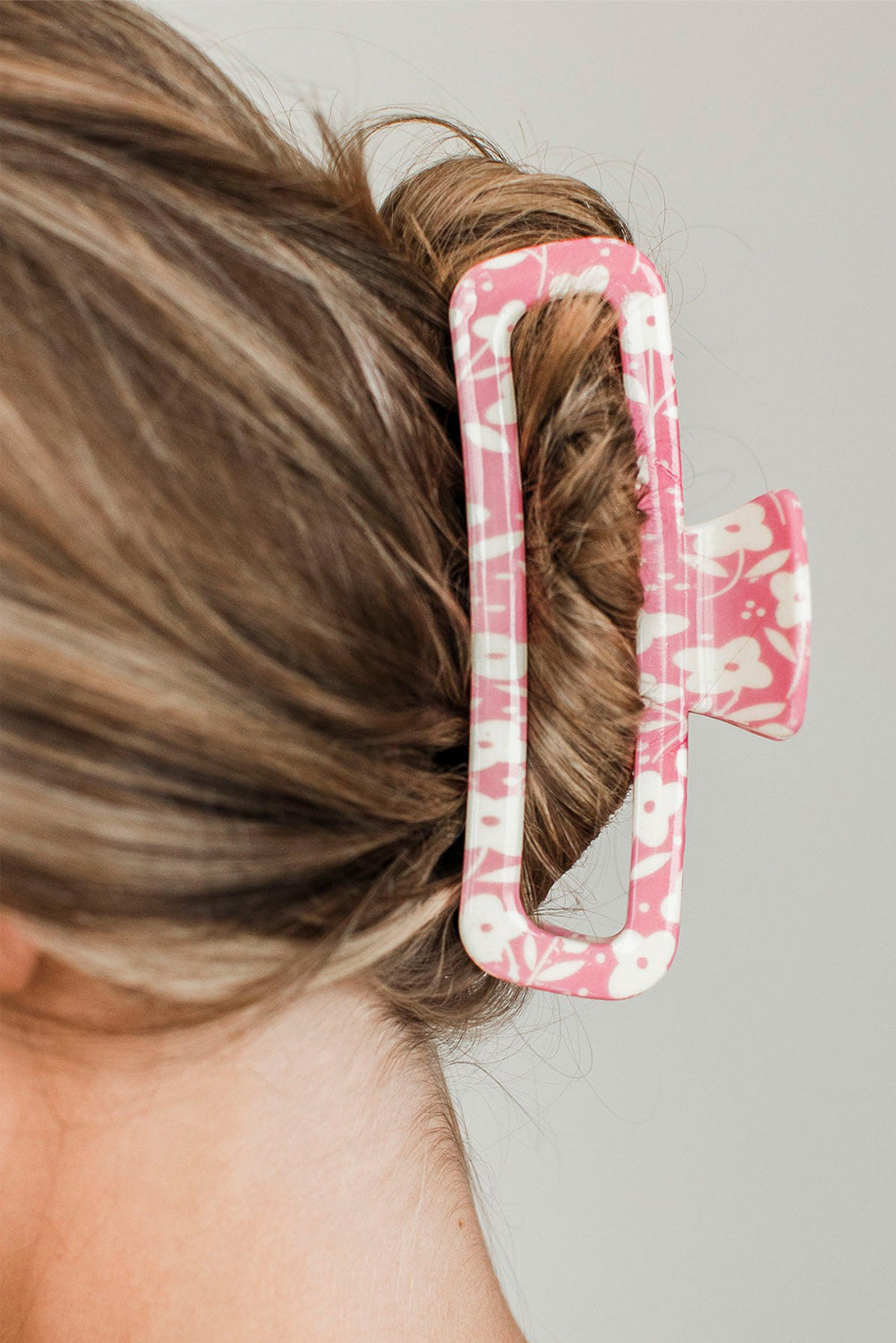 Floral Printed Hollow Out Claw Clip