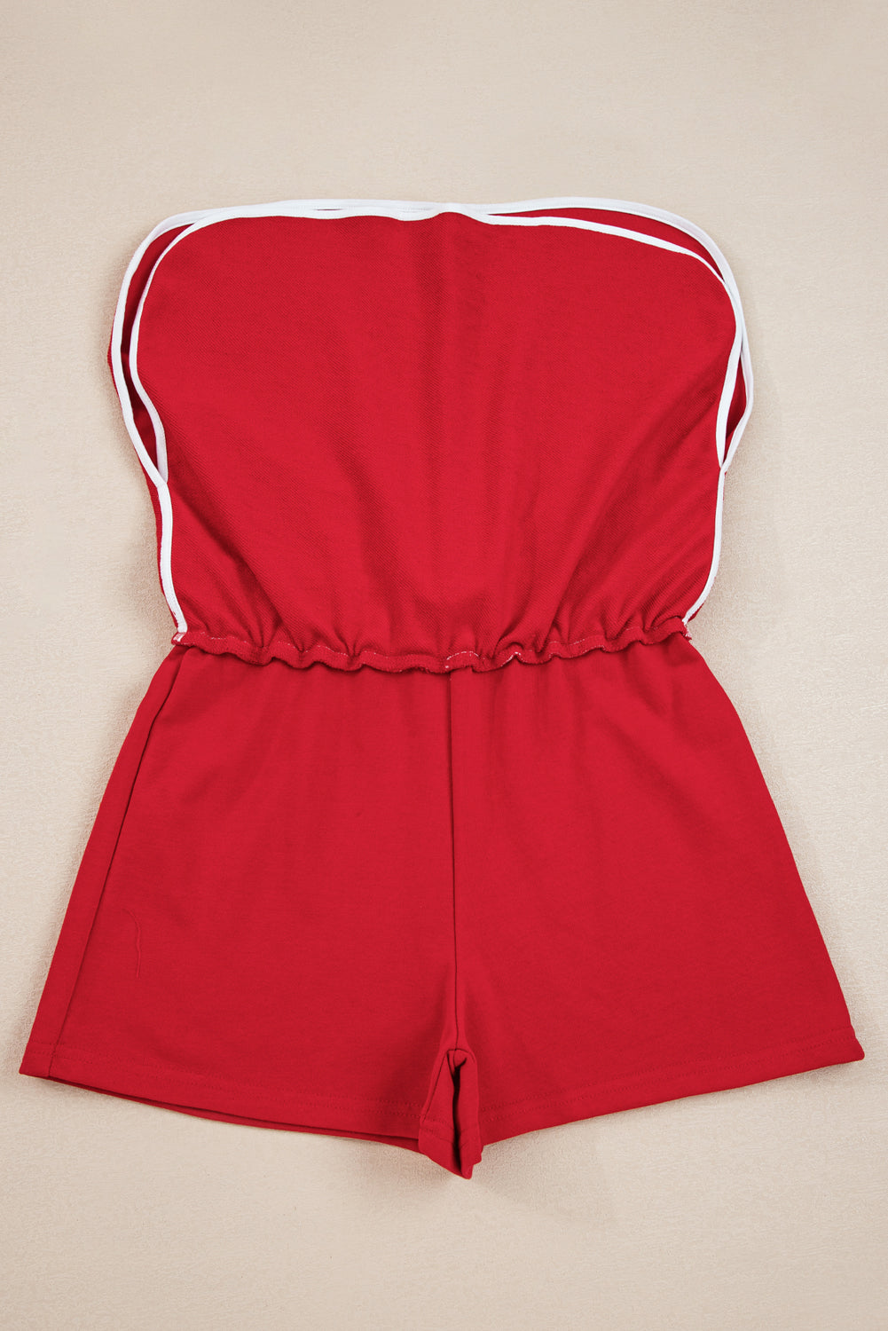 Fiery Red Varsity Stripe Detail Pullover Mini Skort Set