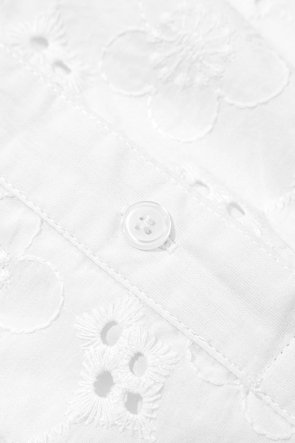 Lace Crochet V Neck Half Sleeve Embroidery Button Down Blouses Casual Shirts