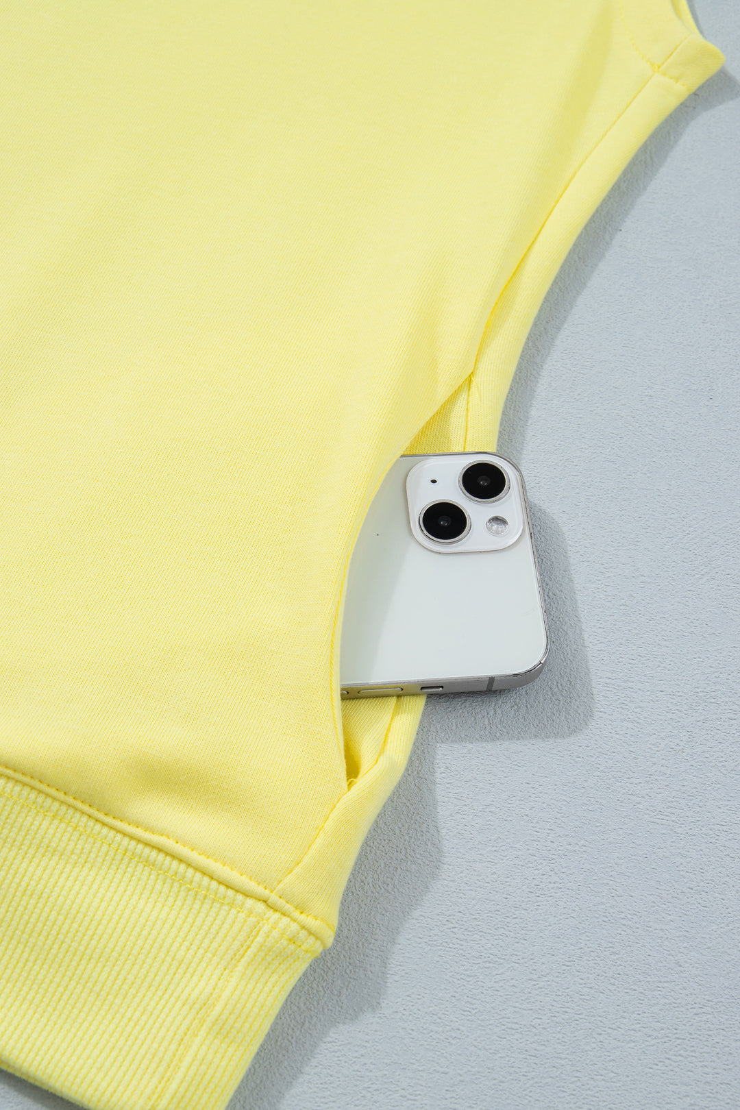 Yellow Solid Color High Neck Cap Sleeve Loose Top