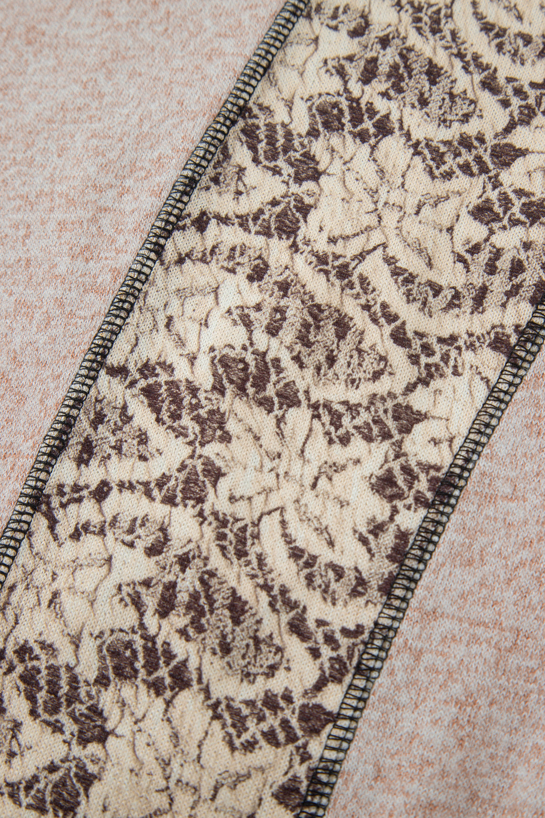 Khaki Floral Print Round Neck Long Sleeve Shift Top