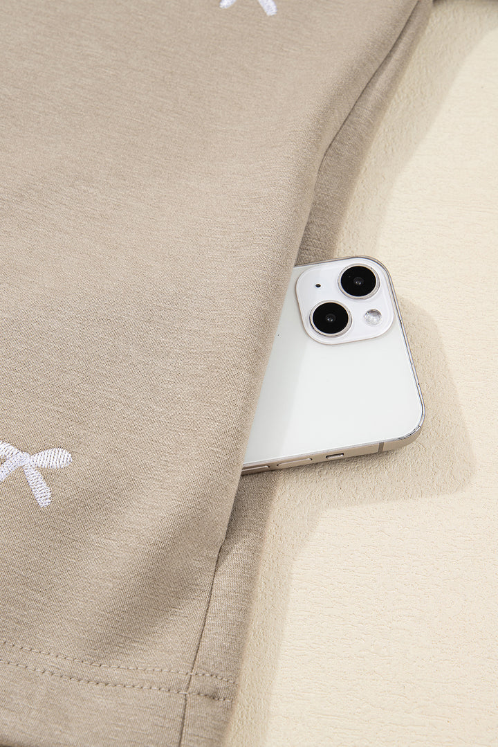 Goat Contrast Bow Embroidered Zip Up Jacket Hoodie