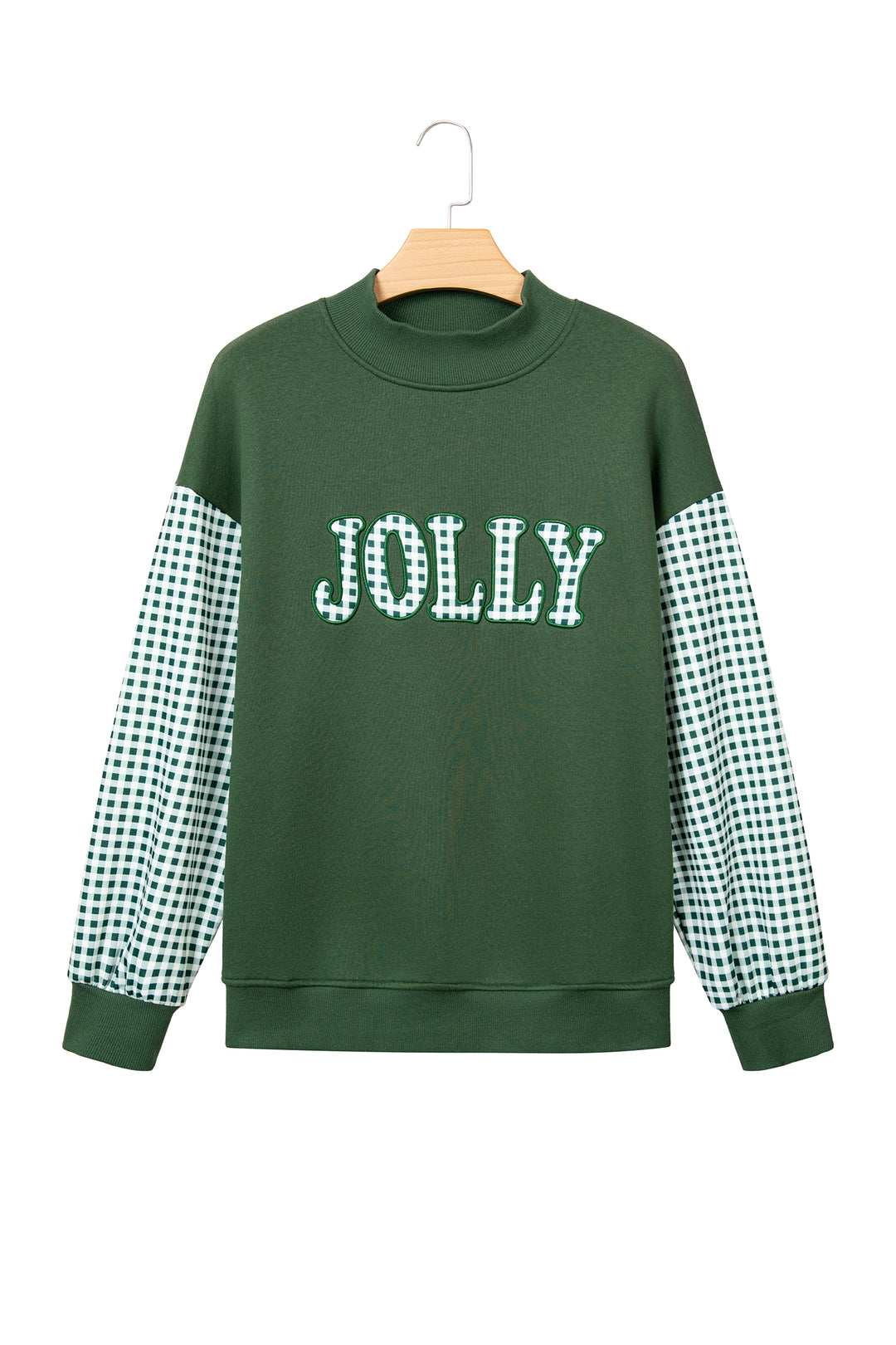 Evergreen Gingham Plaid Oversized Pullover Sweatshirt