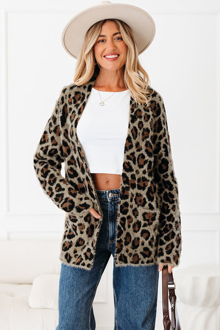 Leopard Open Casual Cardigan