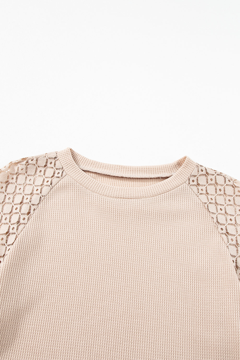 Lace Long Sleeve Textured Pullover