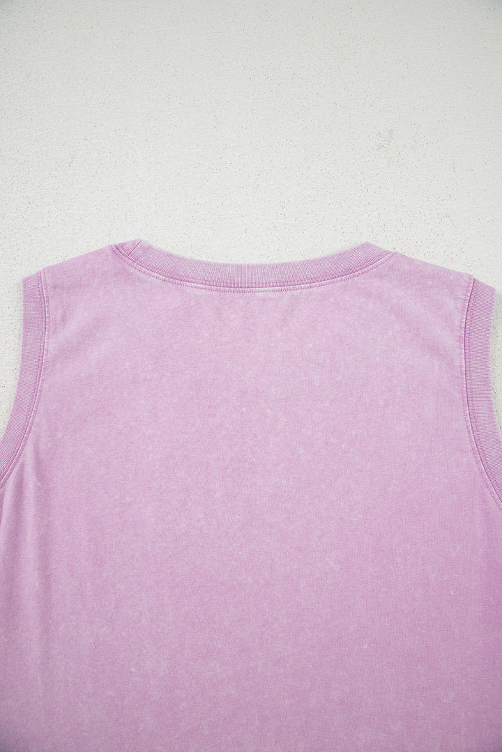 Phalaenopsis Mineral Wash Tank Mini Dress with Pockets