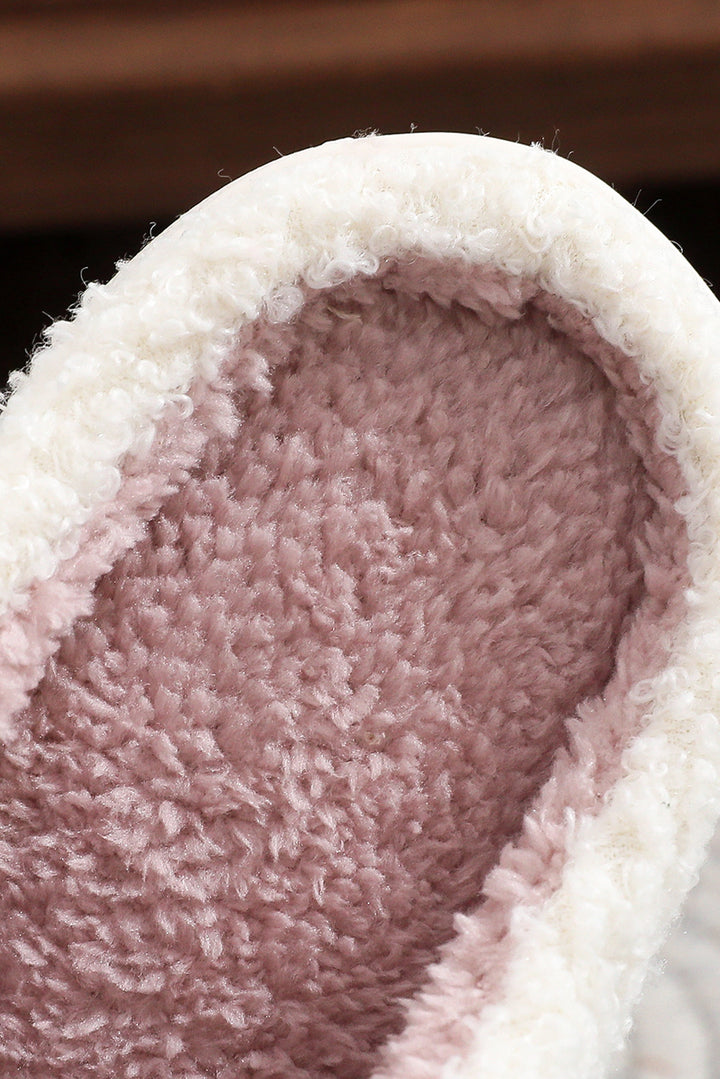 Plush Christmas Tree Color Contrasted Liner House Slippers