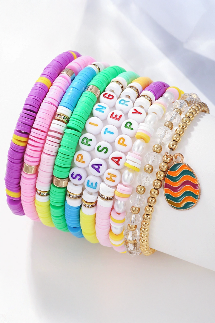 Bracelet de perles en pâte polymère Joyeuses Pâques