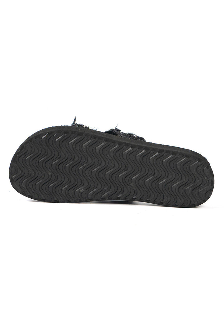 Colorblock Plaid Canvas Cross Strap Slippers