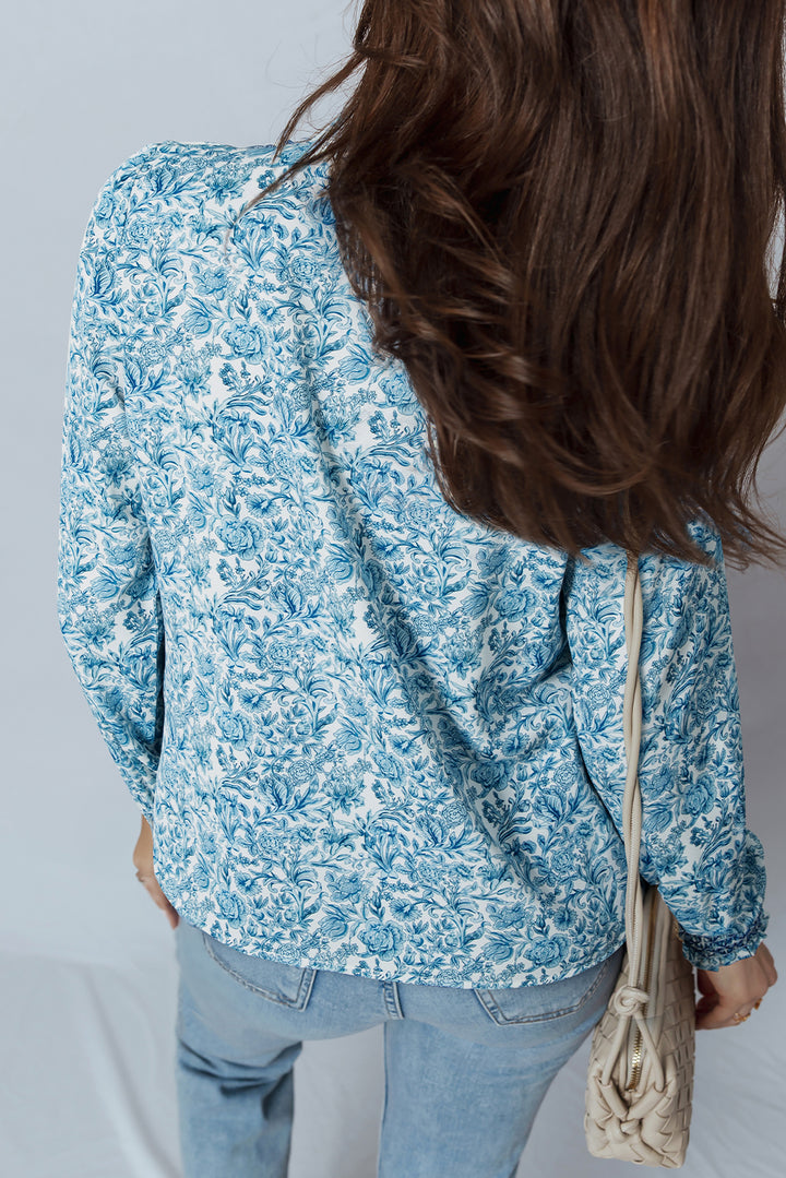 All Over Floral Puff Sleeve Shirt