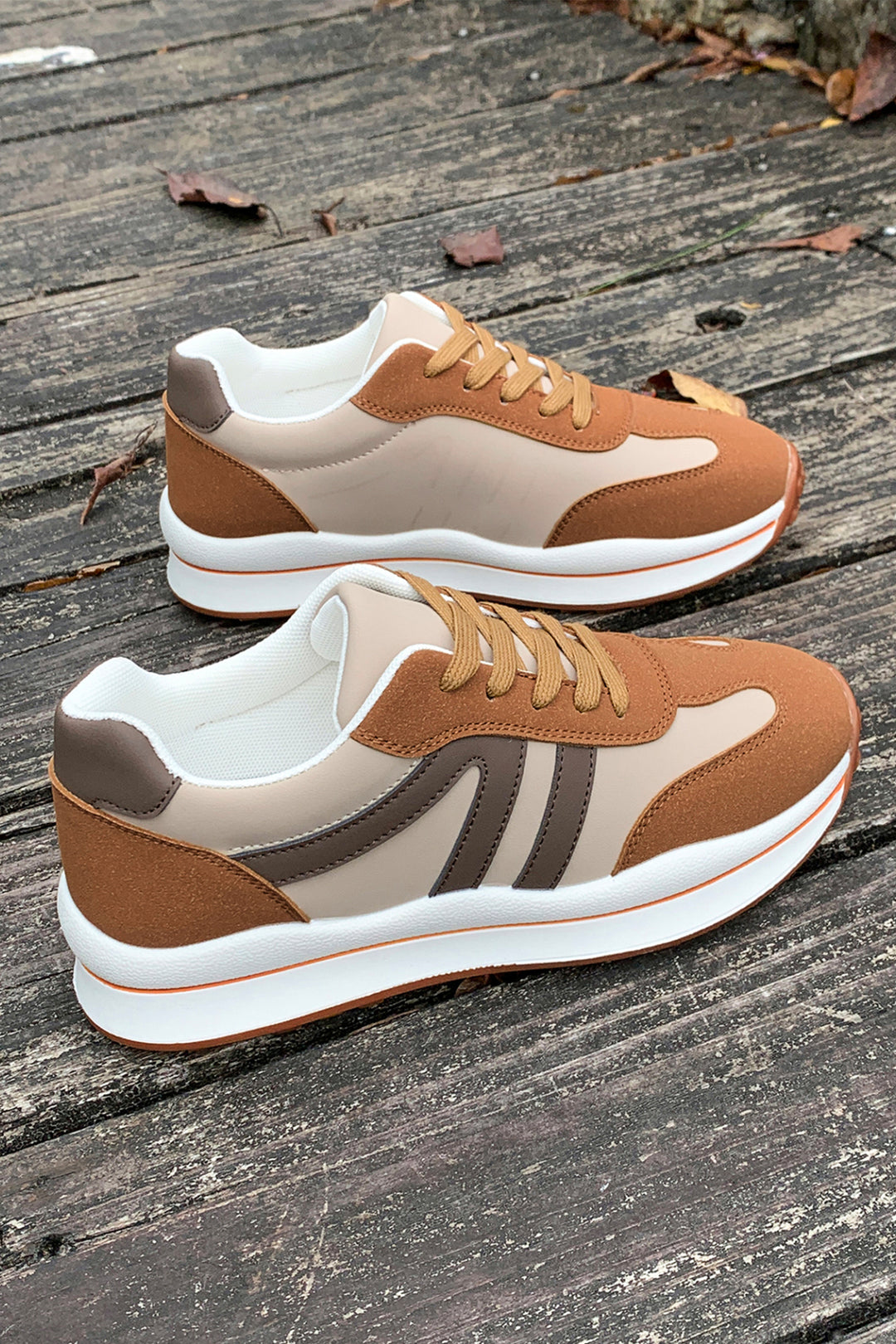 Varsity Color Block Patchwork Lace-up PU??Leather Sneakers