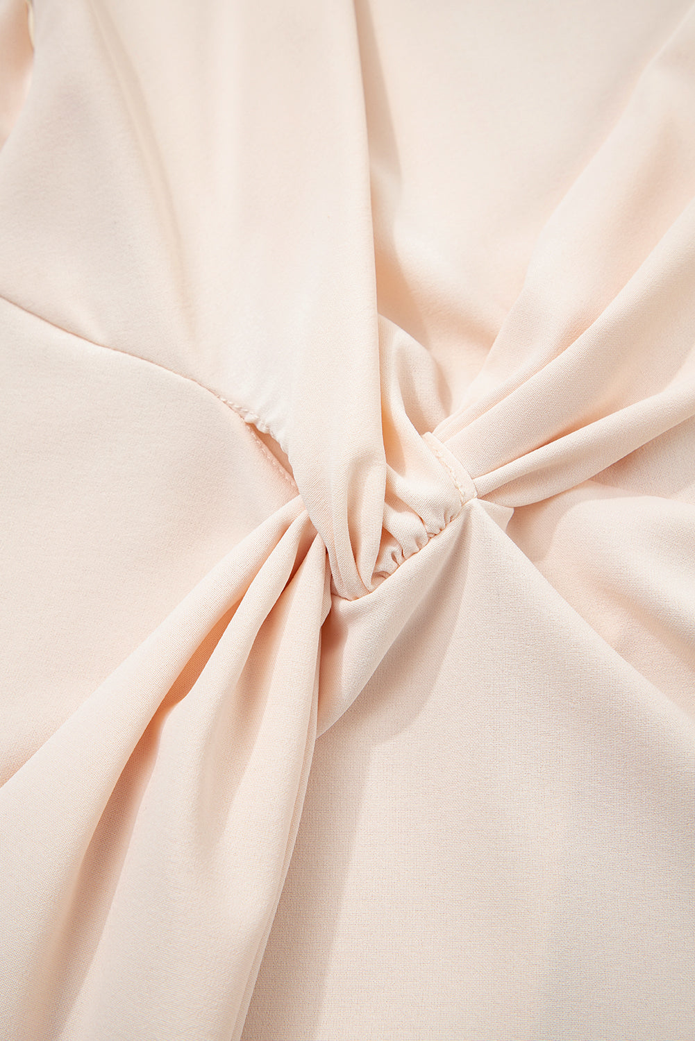 surplice v neck knotted ruched short sleeve peplum blouse
