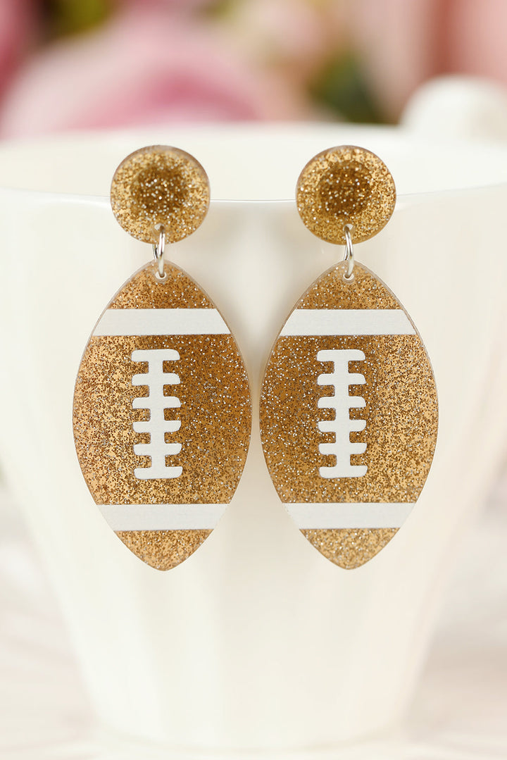Boucles d'oreilles scintillantes avec pendentif « Jour de match » pour le rugby