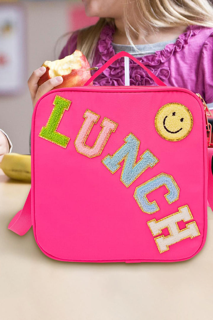 Glitter Chenille Zipper Detachable Strap Insulated Bag