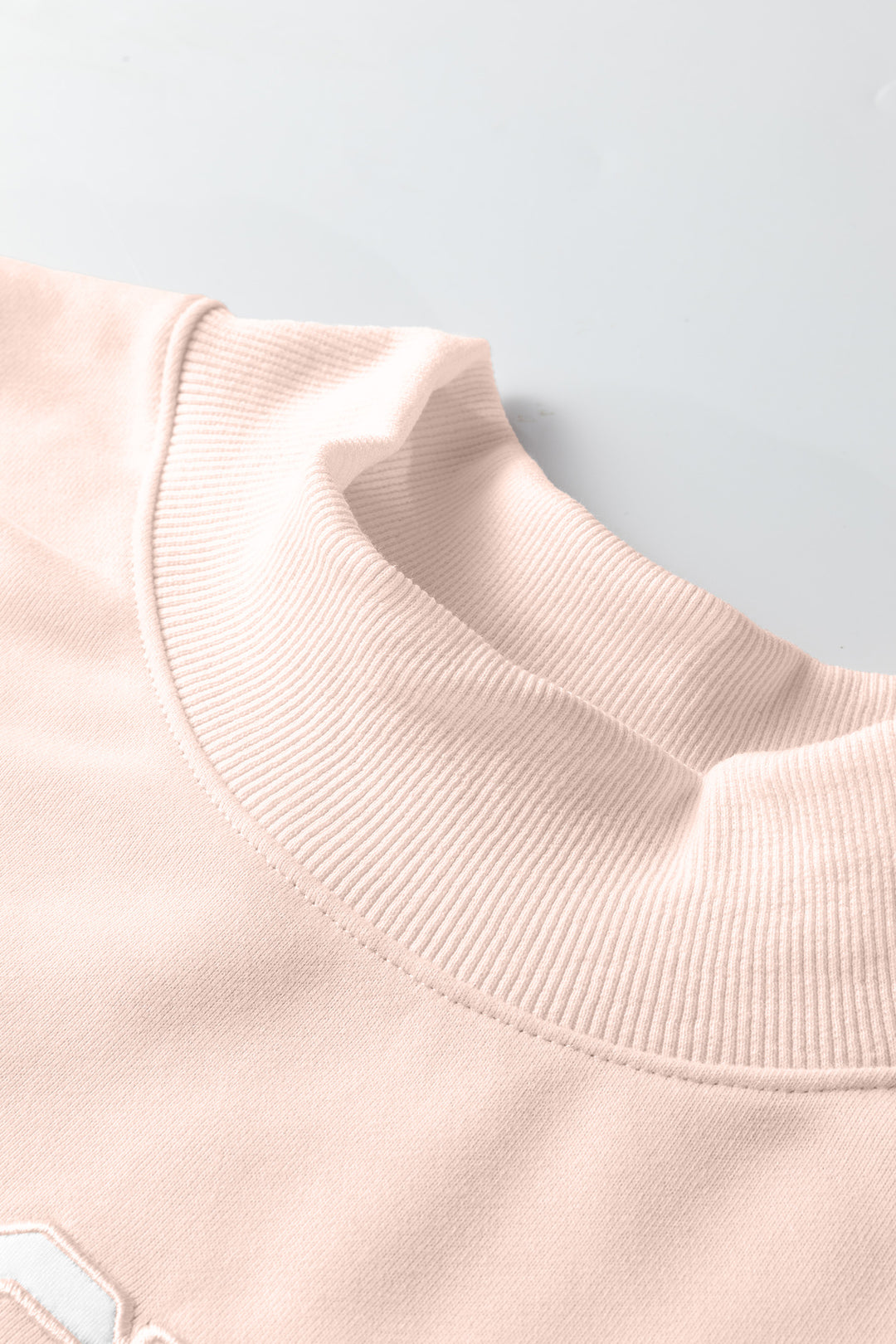 Oversize Blessed Embroidered Mock Neck Sweatshirt
