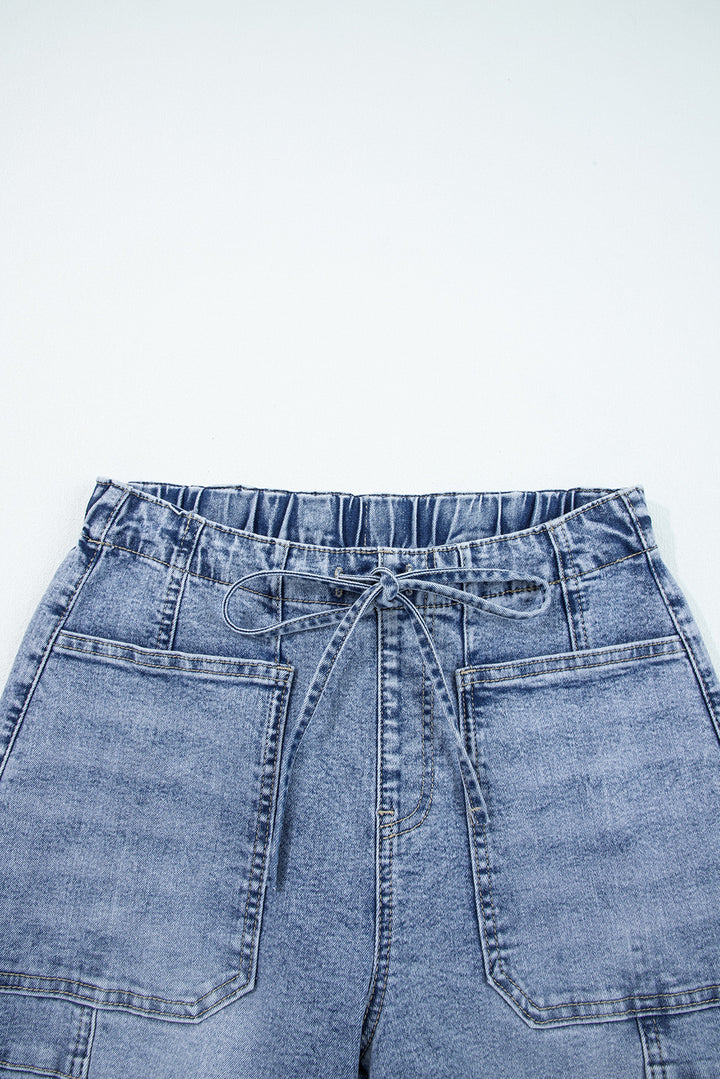 Myosotis Large Patch Pocket Drawstring Paperbag Waist Barrel Jeans