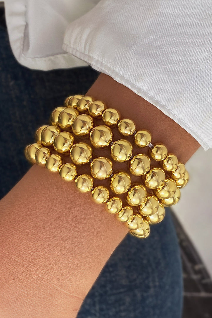 Mehrlagiges, plattiertes, elastisches Perlenarmband aus Legierung