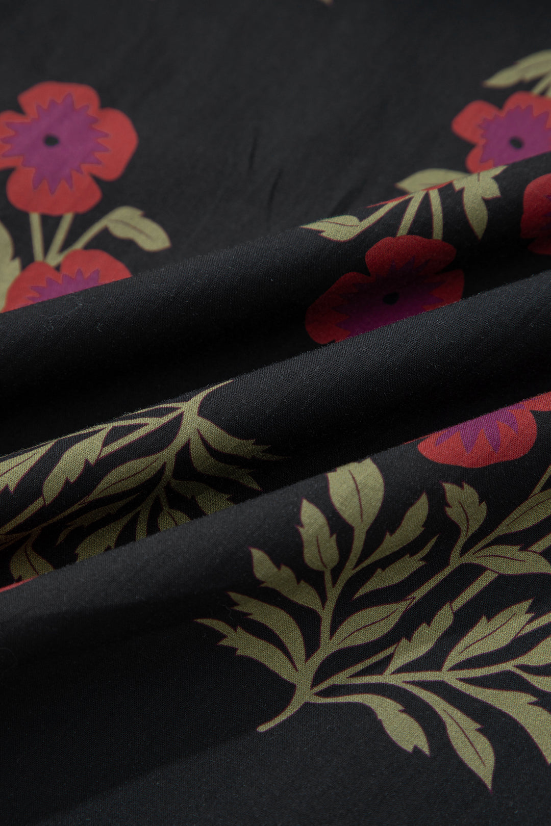 Black Floral Short Bubble Sleeve Tiered Maxi Dress
