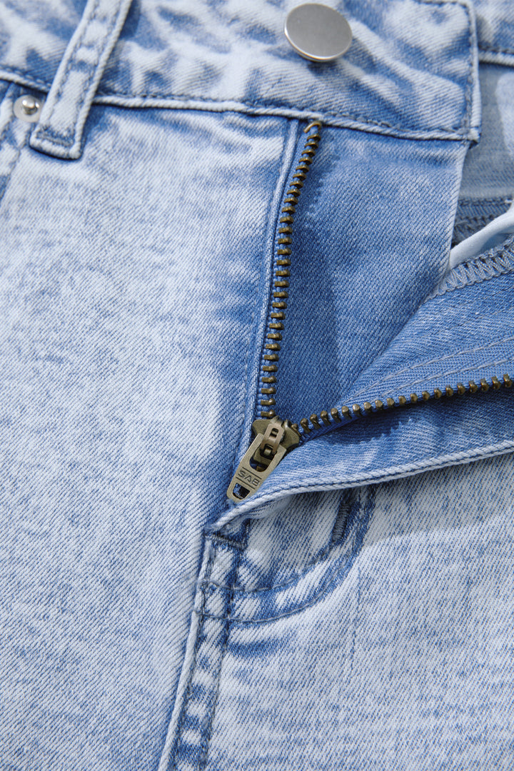 Beau Blue Light Washed Pull On Barrel Jeans