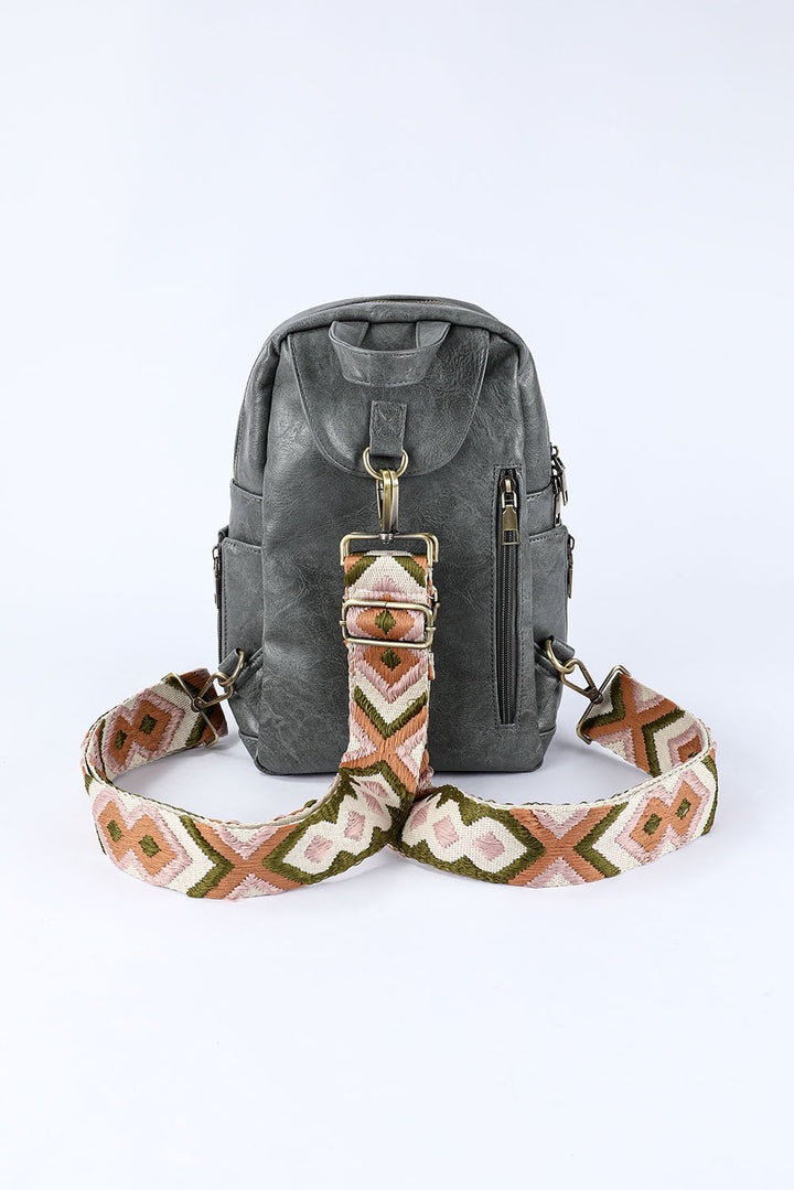 Rucksack aus Kunstleder mit Doppelreißverschluss
