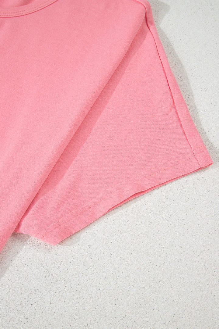 frilled hem loose t shirt