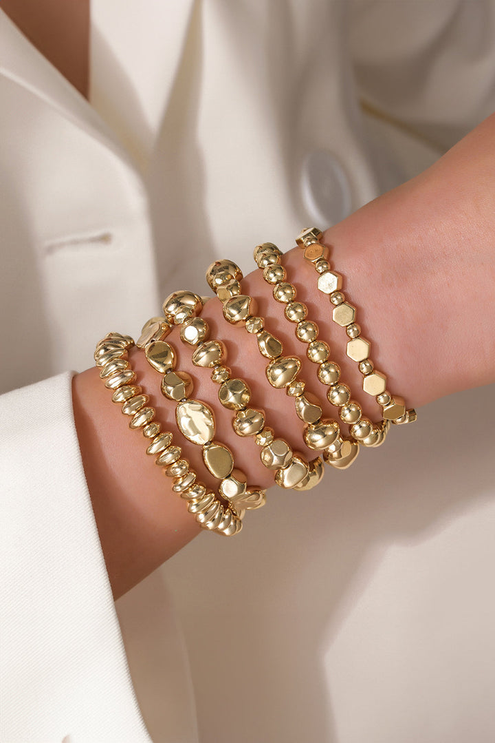 Alloy Plated 6pcs Irregular Beading Bracelet