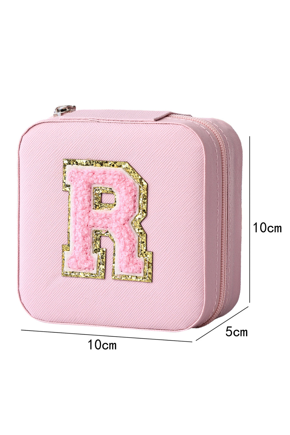 R Chenille Patch Jewelry Box with Mirror