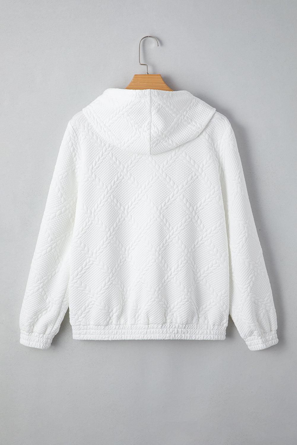 Cable Lattice Texture Kangaroo Pocket Hoodie