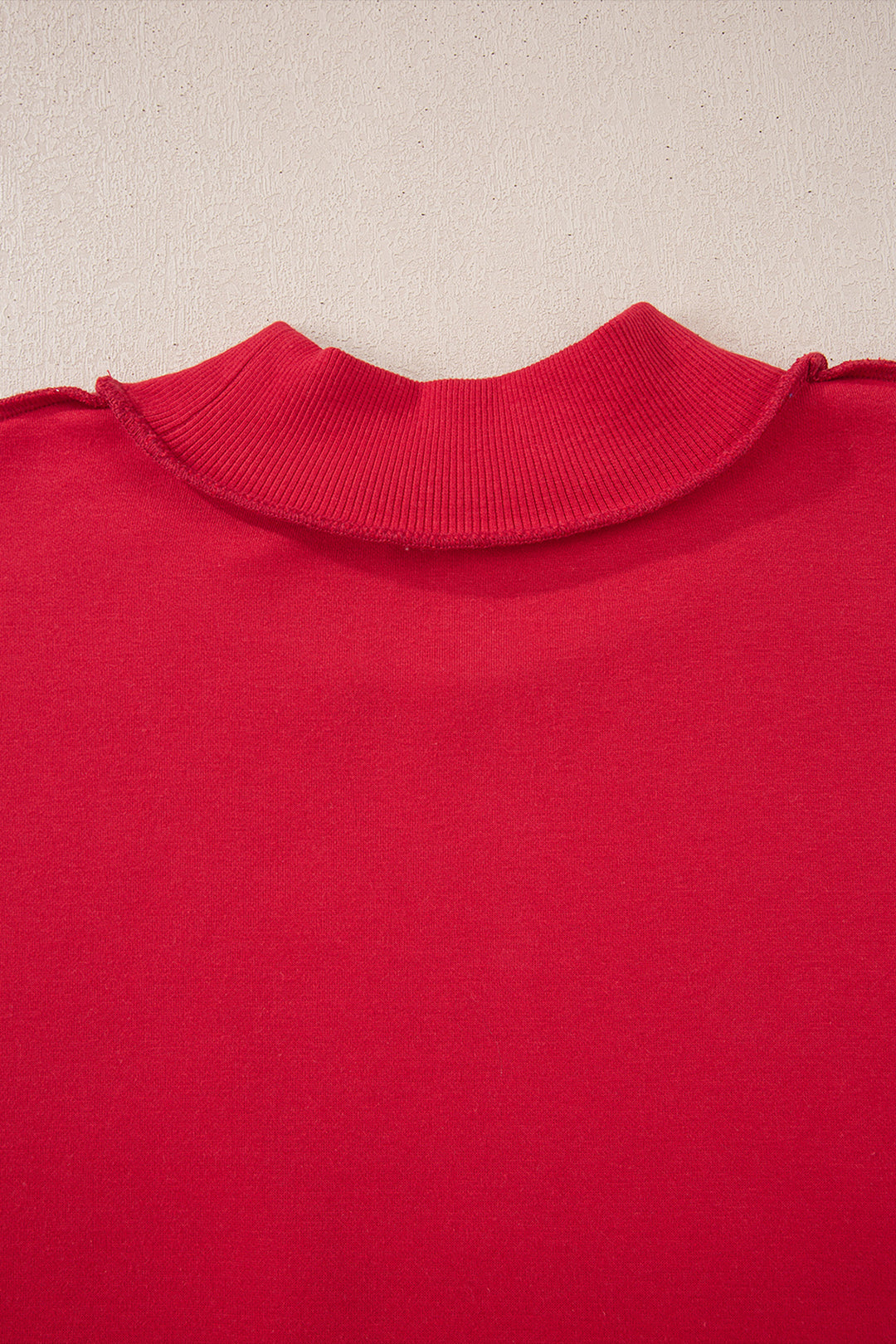 Oversize Drop Shoulder Reversible Mock Neck Sweatshirt