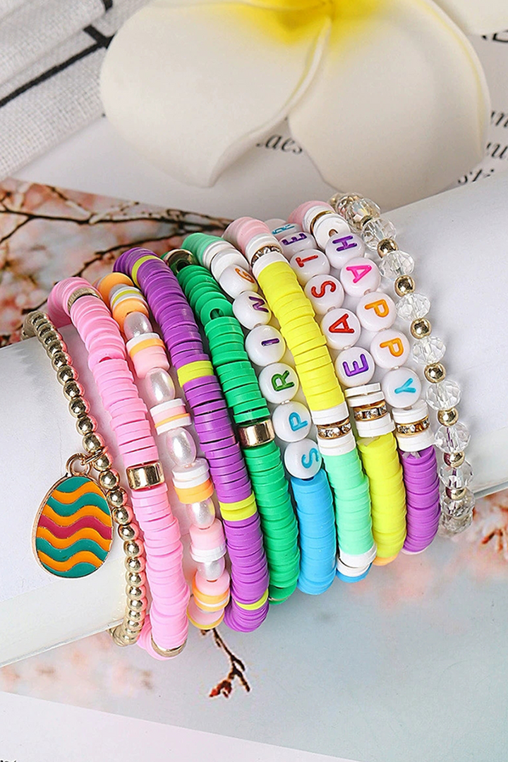 Bracelet de perles en pâte polymère Joyeuses Pâques