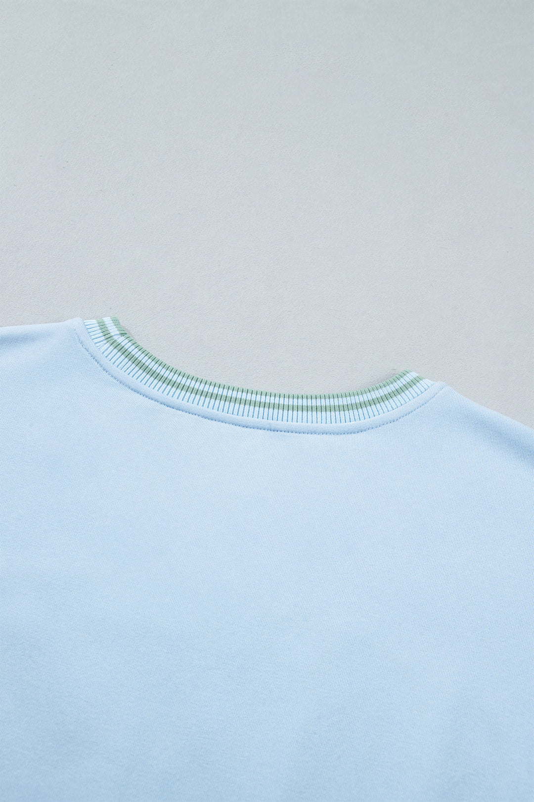 Beau Blue Embroidered Cowboy Letter Print Long Sleeve Round Neck Sweatshirt