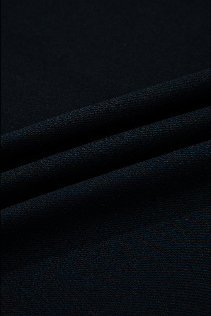 Black Varsity Striped Detail Drop Shoulder Oversized Sweatshirt